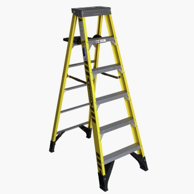 6ft Fiberglass 375lb Type IAA Step Ladder Tradie Toolbox